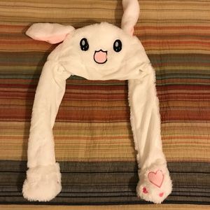 Easter Bunny Hat with squeezable paws (ears go up)